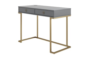 Skrivbord Camila 106 cm med Förvaring 2 Lådor Grafitgrå/Mäss - CosmoLiving - Möbler - Bord & matgrupp - Kontorsbord - Skrivbord