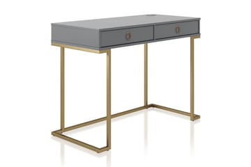 Skrivbord Camila 106 cm med Förvaring 2 Lådor Grafitgrå/Mäss - CosmoLiving - Möbler - Bord & matgrupp - Kontorsbord - Skrivbord
