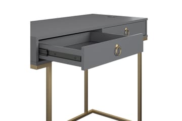 Skrivbord Camila 106 cm med Förvaring 2 Lådor Grafitgrå/Mäss - CosmoLiving - Möbler - Bord & matgrupp - Kontorsbord - Skrivbord
