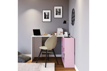 Skrivbord Cankat 120 cm med Förvaring Hyllor - Vit/Rosa - Möbler - Bord & matgrupp - Kontorsbord - Skrivbord