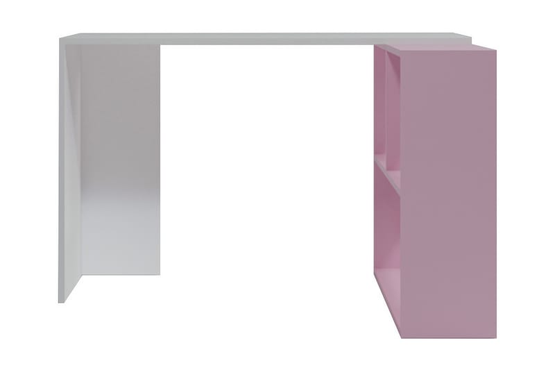 Skrivbord Cankat 120 cm med Förvaring Hyllor - Vit/Rosa - Skrivbord - Datorbord