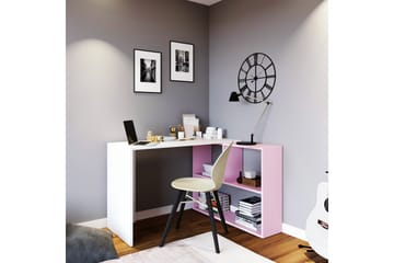 Skrivbord Cankat 120 cm med Förvaring Hyllor - Vit/Rosa - Möbler - Bord & matgrupp - Kontorsbord - Skrivbord