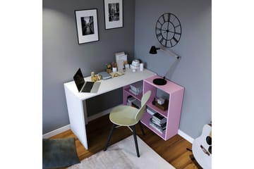 Skrivbord Cankat 120 cm med Förvaring Hyllor - Vit/Rosa - Möbler - Bord & matgrupp - Kontorsbord - Skrivbord