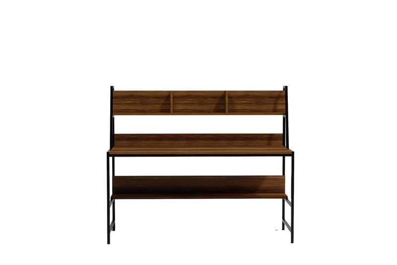 Skrivbord Cerenli 140 cm med Förvaring Hyllor - Mörkbrun/Svart - Möbler - Bord & matgrupp - Kontorsbord - Skrivbord