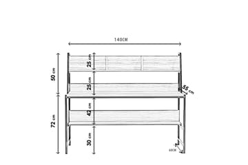 Skrivbord Cerenli 140 cm med Förvaring Hyllor - Mörkbrun/Svart - Möbler - Bord & matgrupp - Kontorsbord - Skrivbord