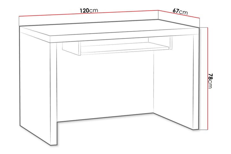 Skrivbord Ciborro 120 cm - Ekfärg/Brun - Skrivbord - Datorbord