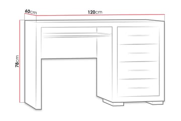 Skrivbord Ciborro 120 cm med Förvaring 4 Lådor - Ekfärg/Brun - Möbler - Bord & matgrupp - Kontorsbord - Skrivbord