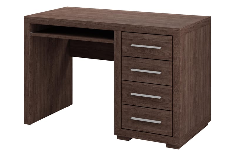 Skrivbord Ciborro 120 cm med Förvaring 4 Lådor, Ekfärg/Brun