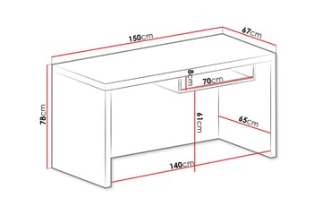Skrivbord Ciborro 150 cm - Brun - Möbler - Bord & matgrupp - Kontorsbord - Skrivbord