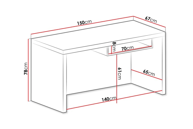 Skrivbord Ciborro 150 cm - Brun - Möbler - Bord & matgrupp - Kontorsbord - Skrivbord