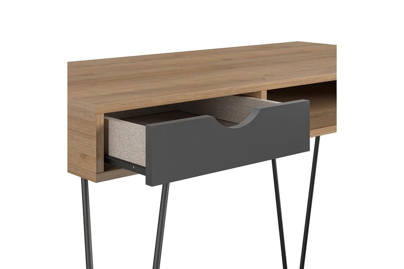 Skrivbord Concord 106 cm med Förvaring Låda Grå/Natur/Svart - Novogratz - Möbler - Bord & matgrupp - Kontorsbord - Skrivbord