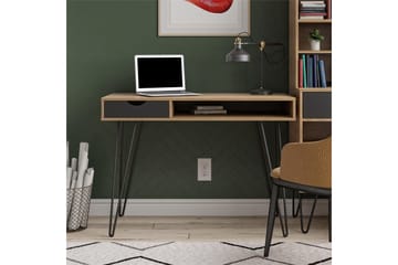Skrivbord Concord 106 cm med Förvaring Låda Grå/Natur/Svart - Novogratz - Möbler - Bord & matgrupp - Kontorsbord - Skrivbord