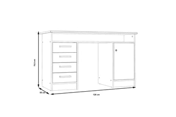 Skrivbord Cromarty 126 cm - Vit - Möbler - Bord & matgrupp - Kontorsbord - Skrivbord