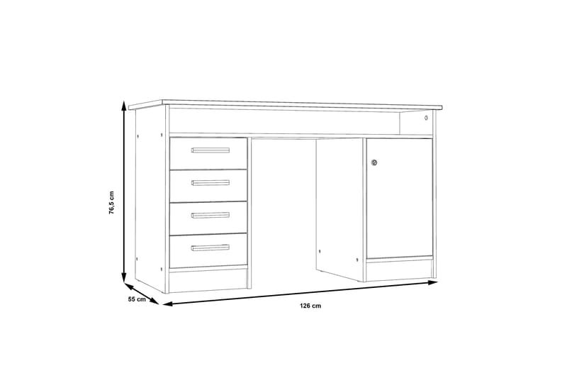 Skrivbord Cromarty 126 cm - Vit - Möbler - Bord & matgrupp - Kontorsbord - Skrivbord