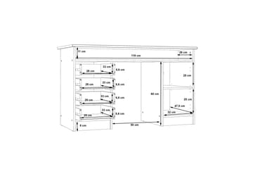 Skrivbord Cromarty 126 cm - Vit - Möbler - Bord & matgrupp - Kontorsbord - Skrivbord