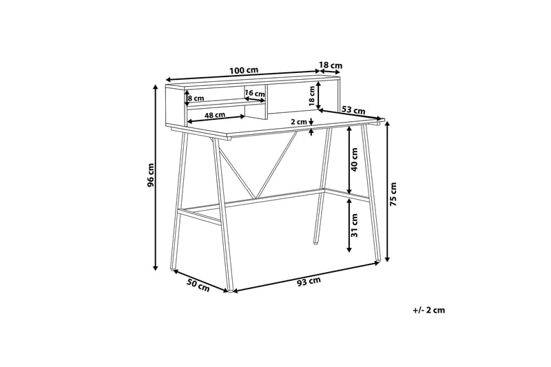 Skrivbord Dacion 100 cm med Förvaring Hyllor - Mörkbrun - Skrivbord - Datorbord