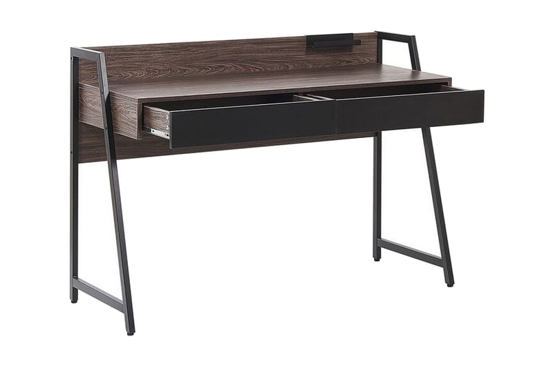 Skrivbord Deitrich 120 cm med Förvaring - Mörk Natur - Skrivbord - Datorbord