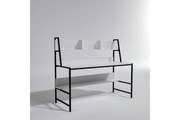 Skrivbord Demira 140 cm med Förvaring Hyllor - Vit/Svart - Möbler - Bord & matgrupp - Kontorsbord - Skrivbord