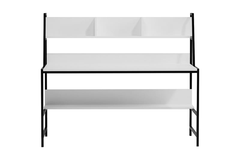 Skrivbord Demira 140 cm med Förvaring Hyllor - Vit/Svart - Möbler - Bord & matgrupp - Kontorsbord - Skrivbord