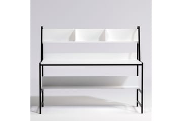 Skrivbord Demira 140 cm med Förvaring Hyllor - Vit/Svart - Möbler - Bord & matgrupp - Kontorsbord - Skrivbord