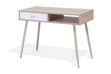 Skrivbord Deoban 100 cm med Förvaring Låda + Hylla - Ljusbrun/Vi - Möbler - Bord & matgrupp - Kontorsbord - Skrivbord