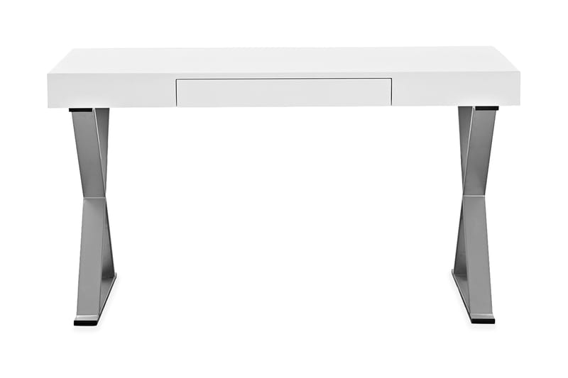 Skrivbord Effie 120 cm med Förvaring Låda - Vit/Krom - Skrivbord - Datorbord