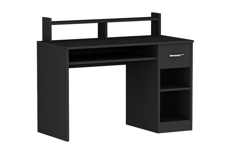 Skrivbord Eslemez 120 cm med Förvaring Låda + Hyllor - Antracit - Skrivbord - Datorbord