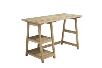 Skrivbord Fatimah 120 cm med Förvaring 2 Hyllor - Ljus Trä - Möbler - Bord & matgrupp - Kontorsbord - Skrivbord