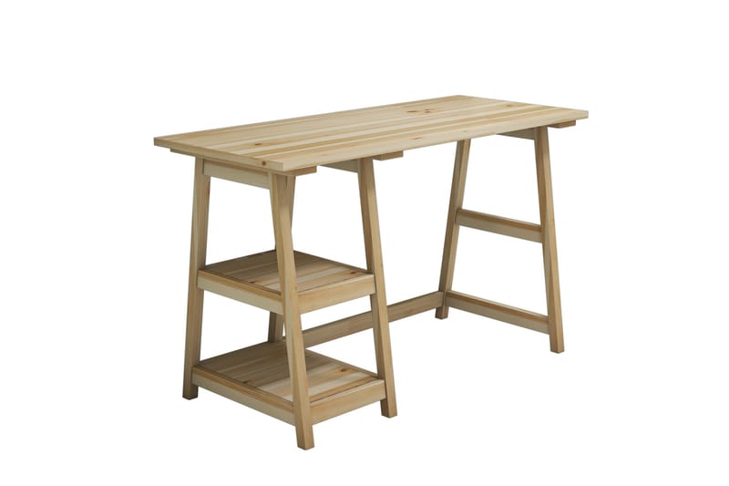 Skrivbord Fatimah 120 cm med Förvaring 2 Hyllor - Ljus Trä - Möbler - Bord & matgrupp - Kontorsbord - Skrivbord