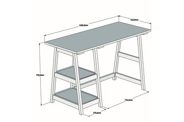 Skrivbord Fatimah 120 cm med Förvaring 2 Hyllor - Ljus Trä - Möbler - Bord & matgrupp - Kontorsbord - Skrivbord