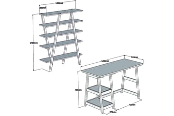 Skrivbord Fatimah 120 cm med Förvaring Hyllor - Mörkbrun - Möbler - Bord & matgrupp - Kontorsbord - Skrivbord