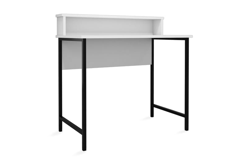 Skrivbord Fatimah 90 cm med Förvaring Hylla - Vit/Svart - Möbler - Bord & matgrupp - Kontorsbord - Skrivbord