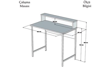 Skrivbord Fatimah 90 cm med Förvaring Hylla - Vit/Svart - Möbler - Bord & matgrupp - Kontorsbord - Skrivbord