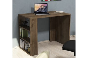 Skrivbord Fatimah 90 cm med Förvaring Hyllor - Valnötsbrun - Möbler - Bord & matgrupp - Kontorsbord - Skrivbord