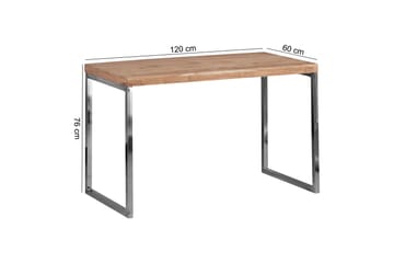 Skrivbord Feehrer 120 cm - Akacia/Krom - Möbler - Bord & matgrupp - Kontorsbord - Skrivbord
