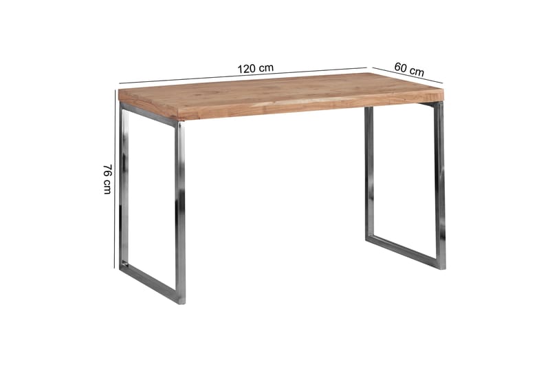 Skrivbord Feehrer 120 cm - Akacia/Krom - Möbler - Bord & matgrupp - Kontorsbord - Skrivbord