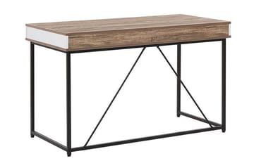 Skrivbord Flempton 120 cm med Förvaring 3 Lådor - Ljusbrun/Vit/Svart - Möbler - Bord & matgrupp - Kontorsbord - Skrivbord