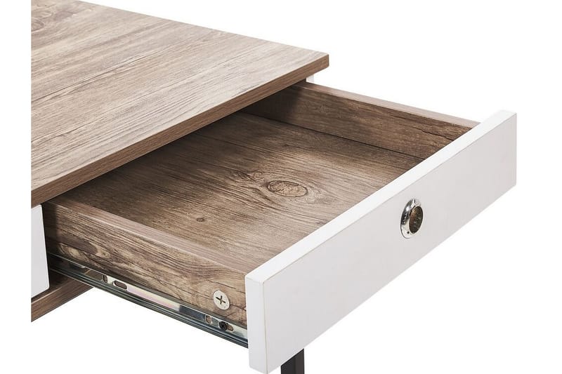 Skrivbord Flempton 120 cm med Förvaring 3 Lådor - Ljusbrun/Vit/Svart - Möbler - Bord & matgrupp - Kontorsbord - Skrivbord