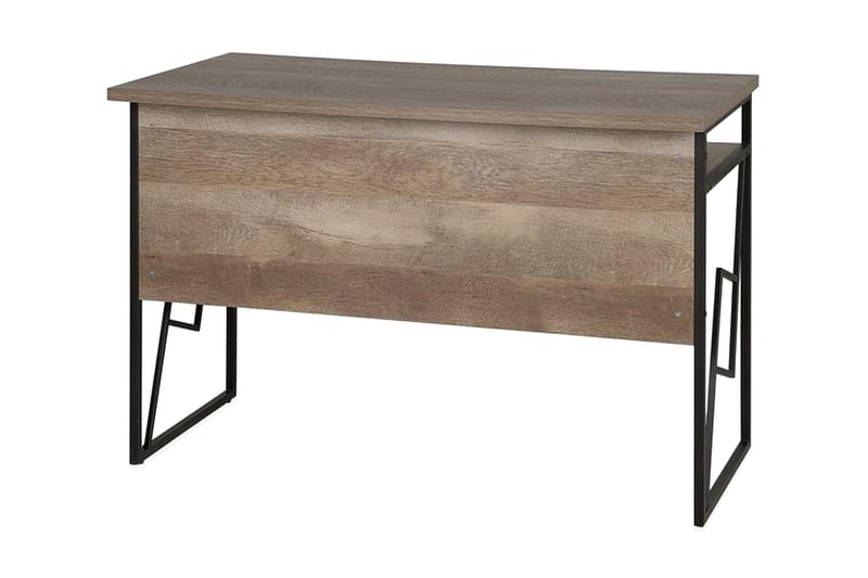 Skrivbord Forrieres 120 cm med Förvaring Hylla - Mörkbrun/Svart - Skrivbord - Datorbord