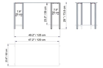 Skrivbord Froarp 125 cm med Förvaring 2 Hyllor Marmormönster - Grå - Möbler - Bord & matgrupp - Kontorsbord - Skrivbord