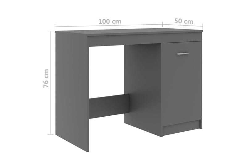 Skrivbord grå 100x50x76 cm spånskiva - Grå - Skrivbord - Datorbord