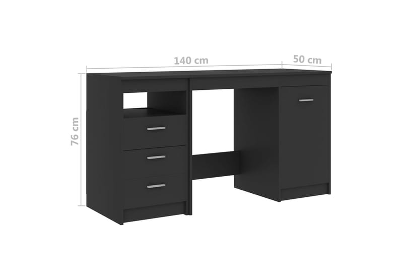 Skrivbord grå 140x50x76 cm spånskiva - Grå - Skrivbord - Datorbord
