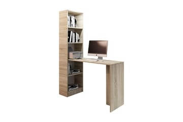 Skrivbord Gridia 125 cm med Förvaring Hylla - Ekfärg/Beige - Möbler - Bord & matgrupp - Kontorsbord - Skrivbord