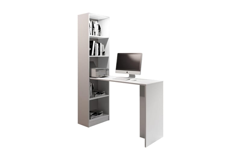 Skrivbord Gridia 125 cm med Förvaring Hylla - Vit - Möbler - Bord & matgrupp - Kontorsbord - Skrivbord