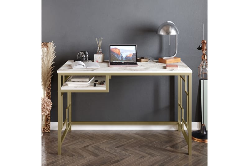 Skrivbord Handen 120 cm med Förvaring Hylla - Guld - Möbler - Bord & matgrupp - Kontorsbord - Skrivbord
