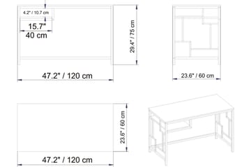 Skrivbord Handen 120 cm med Förvaring Hylla - Guld - Möbler - Bord & matgrupp - Kontorsbord - Skrivbord