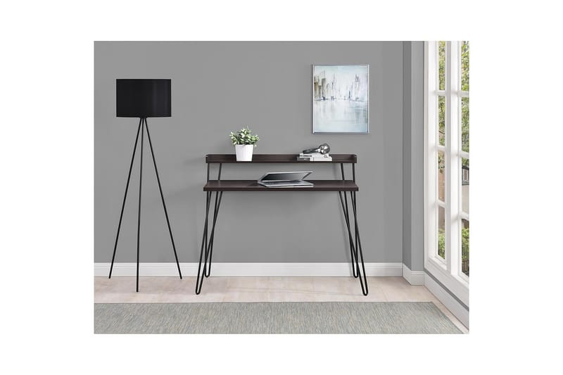 Skrivbord Haven 114 cm med Förvaring Hylla Espresso/Svart - Dorel Home - Möbler - Bord & matgrupp - Kontorsbord - Skrivbord