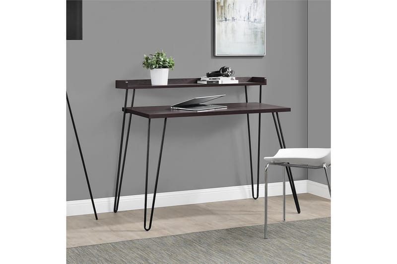 Skrivbord Haven 114 cm med Förvaring Hylla Espresso/Svart - Dorel Home - Möbler - Bord & matgrupp - Kontorsbord - Skrivbord