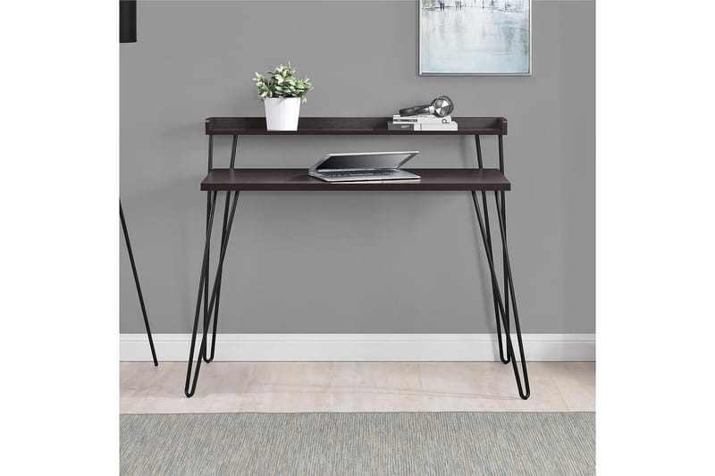 Skrivbord Haven 114 cm med Förvaring Hylla Espresso/Svart - Dorel Home - Möbler - Bord & matgrupp - Kontorsbord - Skrivbord