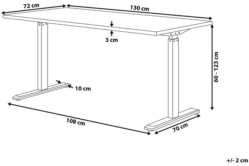 Skrivbord Hengrove 130 cm Elektriskt Justerbart - Grå/Svart - Möbler - Bord & matgrupp - Kontorsbord - Skrivbord